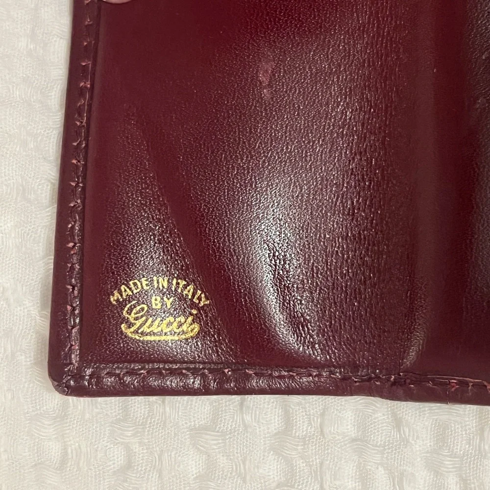 Vintage GUCCI Maroon/Burgundy Kisslock Wallet Coin Purse